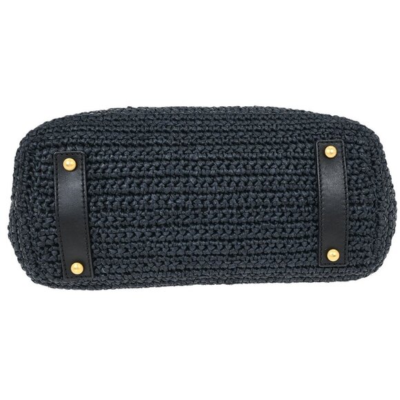 Chanel Navy Straw Chain Tote Handbag 115859 - Picture 6 of 10